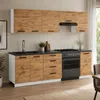 ULWEHOME | Küchenzeile 220 cm Eiche Wotan, Küchenmöbel-Set Produktbild-Vorschau 3