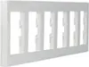 A white, six-gang horizontal light switch frame. Anteprima dell’immagine prodotto