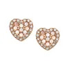 Damen Ohrstecker Mosaic Heart von Fossil aus Edelstahl rosé Produktbild-Vorschau 1
