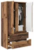 vidaXL Kleiderschrank mit Tür Altholz 79,5 x 49 x 156 cm Produktbild-Vorschau 3