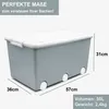 3 Aufbewahrungsboxen mit Deckel und Rollen 50L - Produktbild-Vorschau 2
