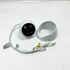A white security camera and its mounting bracket are displayed on a white surface. Podgląd zdjęcia produktu