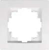 A white electrical outlet frame with a cut-out center. Produktbild-Vorschau