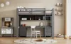 Lit mezzanine 90 x 200 cm en pin pour enfants, avec bureau Voir les images du produit 18