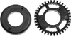 Two black plastic components, one a solid ring and the other a gear-like disc, are placed side-by-side. Produktbild-Vorschau