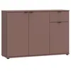 A studio shot of a brown sideboard with three doors and one drawer. Anteprima dell’immagine prodotto