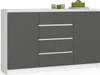Kommode AKORD K160 Weiß 160 cm 2 Türen 4 Schubladen 4 Produktbild-Vorschau 1