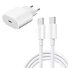 A white USB-C charger and a white USB-C cable are shown against a white background. Produktbild-Vorschau