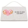 Mr. & Mrs. Panda Holzschild Faultiere Herz DIN A4 - Grau Produktbild-Vorschau 3