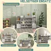 A collage of images showing a white toy storage shelf unit in different room settings: a classroom, a child's room, and a living room. Náhled obrázku produktu