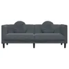 Sofa mit Kissen 3-Sitzer Dunkelgrau Samt Produktbild-Vorschau 4