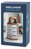 WELLHAUS Küchenreibe 6-seitig Edelstahl mit braunem Griff Produktbild-Vorschau 4