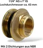 Regentonnendurchführung Tank Faß Verschraubung Messing IG 1 Produktbild-Vorschau 2