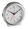 A silver analog alarm clock with a white face. Anteprima dell’immagine prodotto