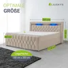 Juskys Boxspringbett Leona Samt 180x200 cm in Beige – mit Produktbild-Vorschau 3