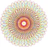 A colorful geometric pattern created by a spiral designer machine. Podgląd zdjęcia produktu