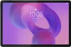 A tablet displaying the time and date on its screen, with a colorful abstract wallpaper. Produktbild-Vorschau