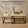 Table basse 2pcs carrée blanche en bois, table de salon, Voir les images du produit 10