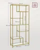 A diagram showing the dimensions of a gold-colored shelving unit with glass shelves. Náhled obrázku produktu
