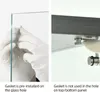Two images showing how to install a gasket on a glass hole and a panel. Anteprima dell’immagine prodotto