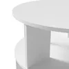 A close-up view of a white, round, tiered storage unit, likely a shoe rack or display shelf. Podgląd zdjęcia produktu