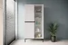 Vitrine Nicole geriffelt teilverglast 100x200x45 cm Produktbild-Vorschau 4