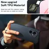 A person is holding a black smartphone case, showcasing its design and material. Produktbild-Vorschau