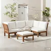 home24 Loungesessel - Webstoff / Akazie Massiv Produktbild-Vorschau 6