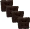 4-Pack cuscini trapuntati per sedia marroni 38x38x8 cm - Anteprima dell’immagine prodotto 1