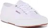 A white Superga sneaker is shown from a side angle against a white background. Voir les images du produit