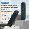 Two remote controls are displayed on a light gray and white background, with text overlays describing the product's features and capabilities. Produktbild-Vorschau