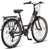 A black city bike with a brown seat and tan accents on the frame, shown against a white background. Produktbild-Vorschau