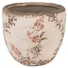 Clayre & Eef Blumentopf Ø 13x11 cm Beige Rosa Keramik Produktbild-Vorschau 1