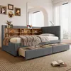 Merax Tagesbett 90x200cm, Schlafsofa mit 2 Schublade, USB, Produktbild-Vorschau 1