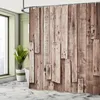 ABAKUHAUS Rideau de douche en bois, grange vintage, Voir les images du produit 3