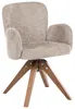 BELIANI Drehbarer Esszimmerstuhl 2er Set Taupe Stoff Braune Produktbild-Vorschau 5