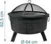 Relaxdays Feuerschale, HxØ 62 x 66 cm, mit Grillrost, Produktbild-Vorschau 4