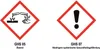Two GHS hazard pictograms with accompanying text. Produktbild-Vorschau