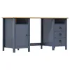 vidaXL Schreibtisch Hill Grau 150x50x74 cm Massivholz Produktbild-Vorschau 2