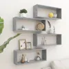 vidaXL Étagères en cube 4 pcs. Gris béton 60x15x23 cm Bois Voir les images du produit 9