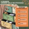 Cassettiera vintage, struttura in metallo, pannello in MDF Anteprima dell’immagine prodotto 4