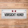 Vorsicht Hund! Metallschild mit Pfoten Motiv in rot Warnung Produktbild-Vorschau 6