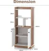 KOMFOTTEU Bücherregal aus Holz mit Türen, Wohnzimmerschrank Produktbild-Vorschau 7