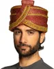 Royaler Turban in Rot mit Goldapplikationen Produktbild-Vorschau 3