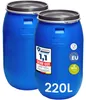 Lot de 2 fûts à col large de 220 litres avec couvercle Voir les images du produit 2