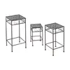 Three black metal plant stands of varying heights are displayed against a white background. Produktbild-Vorschau