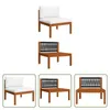 The Living Store Garten-Mittelsofa mit Auflagen Massivholz Produktbild-Vorschau 1