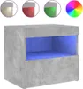 vidaXL Nachttisch mit LED-Leuchten Betongrau 50x40x45 cm Produktbild-Vorschau 2