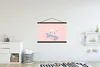 MuchoWow® Textilposter Schwein - Rosa - Skateboard - Blau - Produktbild-Vorschau 2