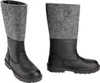 A pair of black and gray boots are shown against a white background. Produktbild-Vorschau